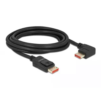 DisplayPort-Kabel DeLOCK 8K 60 Hz 3 m Stecker gerade auf Stecker 90° abgewinkelt
