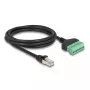 DeLOCK RJ45-Kabel Cat.6 Stecker auf Klemmleistenadapter 2 m Schwarz Grün