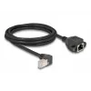 DeLOCK Netzwerk-Verlängerungskabel S/FTP RJ45 90° gewinkelt auf RJ45 Cat.6A 2m schwarz
