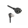DeLOCK Netzwerk-Verlängerungskabel S/FTP RJ45 90° gewinkelt auf RJ45 Cat.6A 2m schwarz