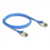 DeLOCK RJ45 Netzwerkkabel Cat.8.1 F/FTP schlank 1 m blau