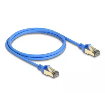 DeLOCK RJ45 Netzwerkkabel Cat.8.1 F/FTP schlank 1 m blau
