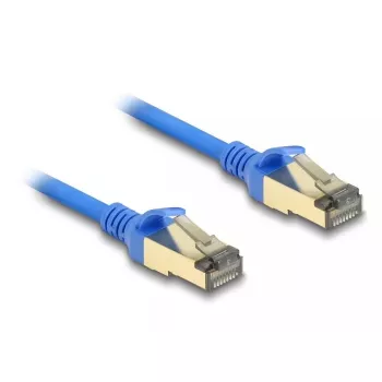 DeLOCK RJ45 Netzwerkkabel Cat.8.1 F/FTP schlank 1 m blau