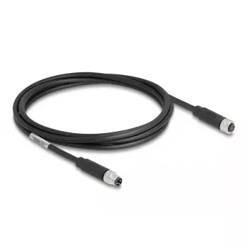 DeLOCK M8 3-poliges Kabel A-codiert Stecker auf Buchse PUR TPU 2 m