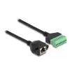 DeLOCK RJ45-Kabel Cat.6 Buchse auf Klemmleisten-Adapter 2m