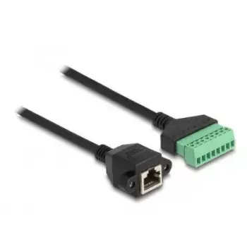 DeLOCK RJ45-Kabel Cat.6 Buchse auf Klemmleisten-Adapter 2m