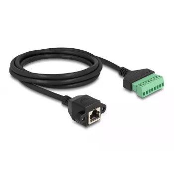 DeLOCK RJ45-Kabel Cat.6 Buchse auf Klemmleisten-Adapter 2m