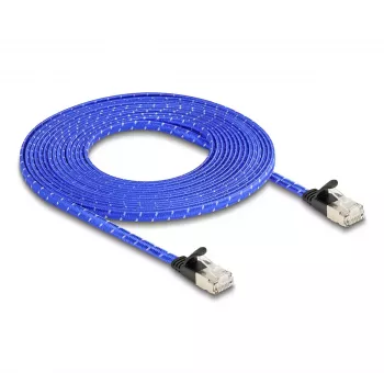 Netzwerkkabel DeLOCK RJ45 Flach Cat.6A 5m Blau