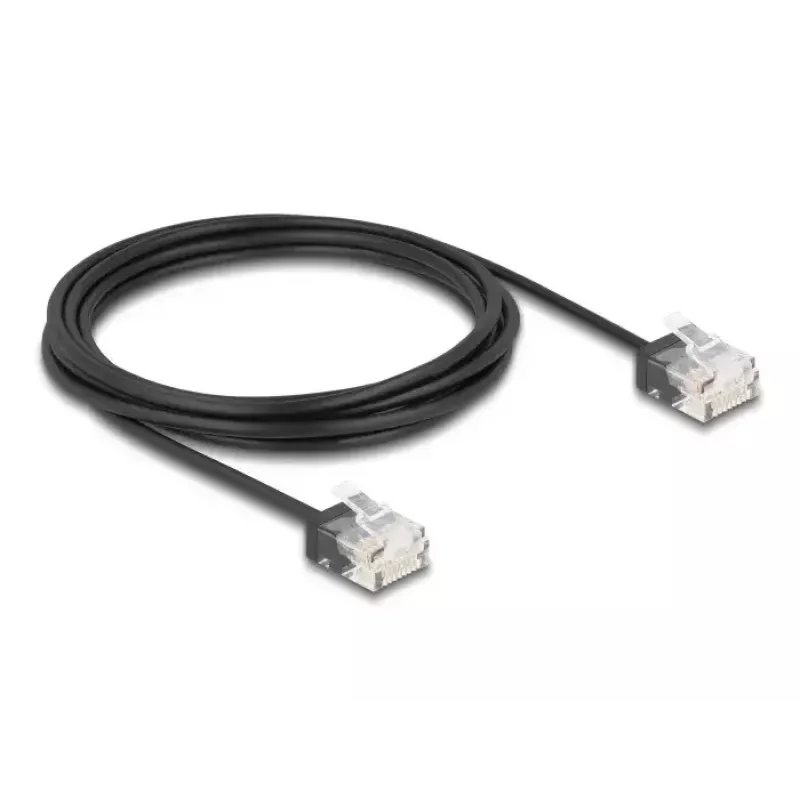 Netzwerkkabel DeLOCK RJ45 Cat.6 UTP Ultra schlank 3m Schwarz