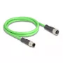Netzwerkkabel DeLOCK M12 Kabel D-kodiert 4-polig Stecker auf Buchse PUR (TPU) 2 m