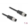 Netzwerkkabel DeLOCK M12 Kabel D-codiert 4-polig Stecker auf Stecker Cat5e 1 m Schwarz