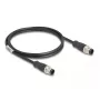 Netzwerkkabel DeLOCK M12 Kabel D-codiert 4-polig Stecker auf Stecker Cat5e 1 m Schwarz