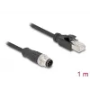 Netzwerkkabel DeLOCK M12 Kabel A-kodiert 8-Pin Stecker auf RJ45 Stecker Cat5e 1 m Schwarz