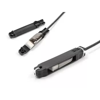 Kabelzugvorrichtung DELOCK für aktive optische Kabel, schwarz, Breite 20 mm, Tiefe 113 mm, minimaler Biegeradius 5 mm