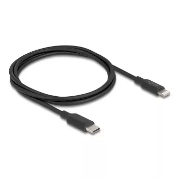 Kabel DELOCK USB-C auf Lightning schlank 1 m, Lightning ↔ USB-C, 9 V 3 A, 3,3 mm, MFi