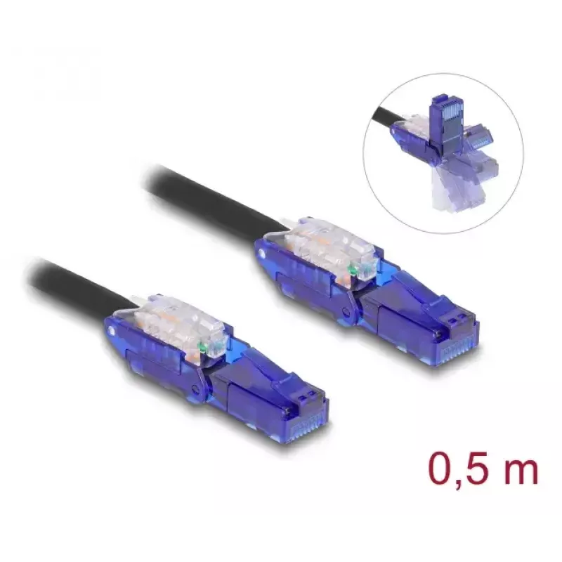 Netzwerkkabel DeLOCK 80925 RJ-45 Cat6 0,5m Schwarz Violett