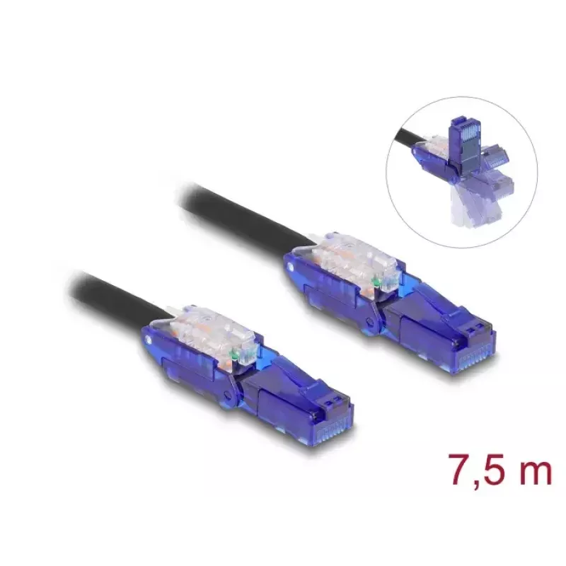 Netzwerkkabel DeLOCK 80930 RJ-45 Cat6 7,5 m Schwarz Violett