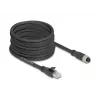 Netzwerkkabel DeLOCK 80595 M12 auf RJ-45 Cat5e 10 m Schwarz