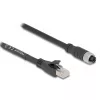 Netzwerkkabel DeLOCK 80595 M12 auf RJ-45 Cat5e 10 m Schwarz