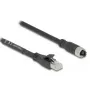 Netzwerkkabel DeLOCK 80595 M12 auf RJ-45 Cat5e 10 m Schwarz