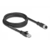 Netzwerkkabel DeLOCK 80590 M12 auf RJ-45 Cat5e 2 m Schwarz