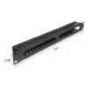 Kabelmanagement-Panel DELOCK 19 Zoll 1U Metall, 2 Öffnungen, schwarz