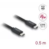 DELOCK Koaxial USB C zu USB C Kabel USB4 Gen 3x2 40 Gbit/s USB PD 3.1 240W 0,5 m