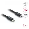 DELOCK USB4 Gen 3x2 Koaxial USB-C-zu-USB-C-Kabel 40 Gbps PD 3.1 240 W 2 m
