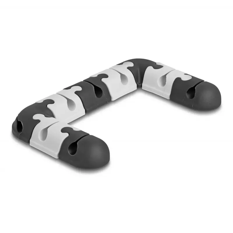Kabelhalter DeLOCK 18448 selbstklebend modulares Set 9 Stück schwarz grau