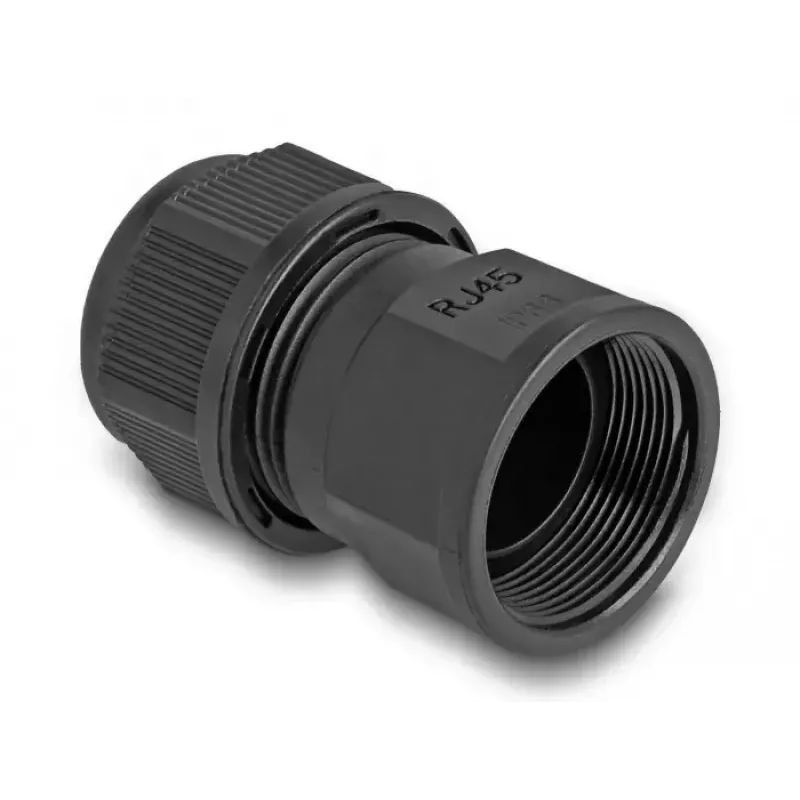 DeLOCK Durchführungskupplung RJ45 IP67 wasserdicht schwarz