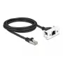 DeLOCK Netzwerkkabel 87112 2m Cat6a S/FTP RJ-45 Schwarz Weiß