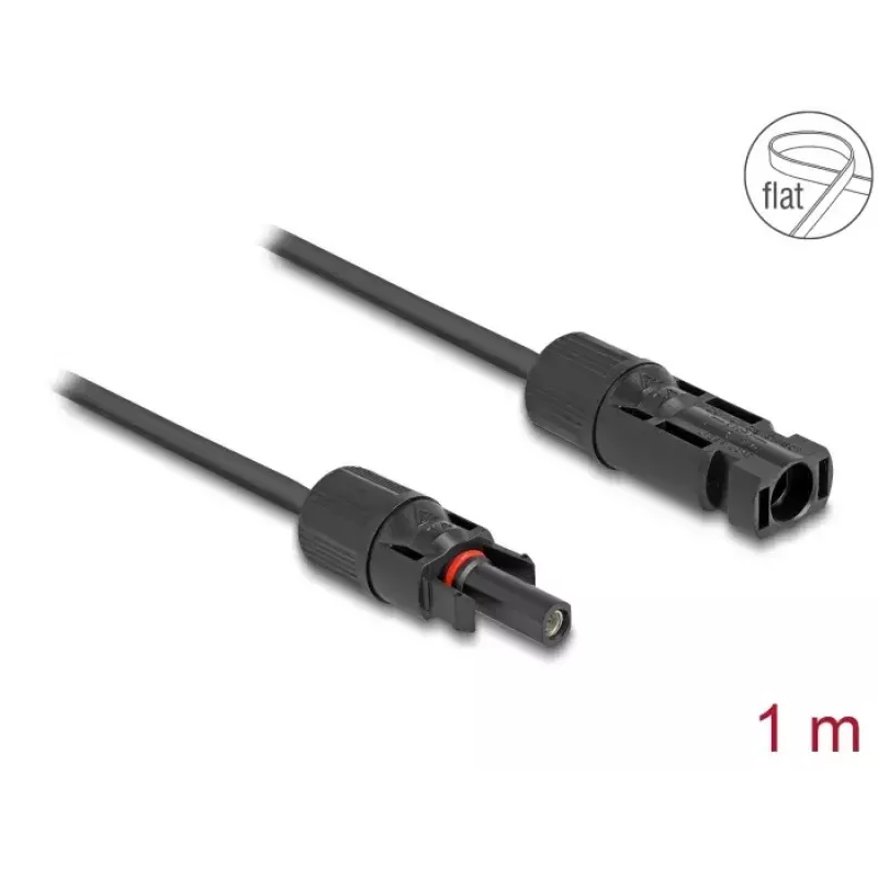 Kabel DeLOCK DL4 Solar Flachkabel Stecker auf Buchse 1 m schwarz 3,3 mm²
