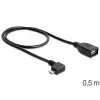 USB-Kabel Micro-USB B USB A DeLOCK 83271 0,5m Schwarz