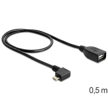 USB-Kabel Micro-USB B USB A DeLOCK 83271 0,5m Schwarz