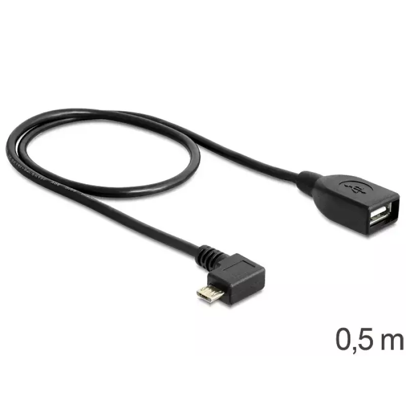 USB-Kabel Micro-USB B USB A DeLOCK 83271 0,5m Schwarz