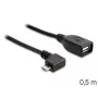 USB-Kabel Micro-USB B USB A DeLOCK 83271 0,5m Schwarz