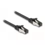 Netzwerkkabel DeLOCK RJ45 Flach-Patchkabel Stecker zu Stecker Cat.8.1 flexibel 0,5 m schwarz