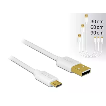USB-Kabel DeLOCK 83679 USB 2.0 USB A Micro-USB B Weiß