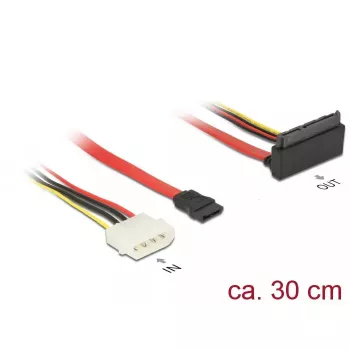 SATA-Kabel DeLOCK 85514 0,3 m 1x Molex 4-Pin 1x SATA 22-Pin 1x SATA 7-Pin