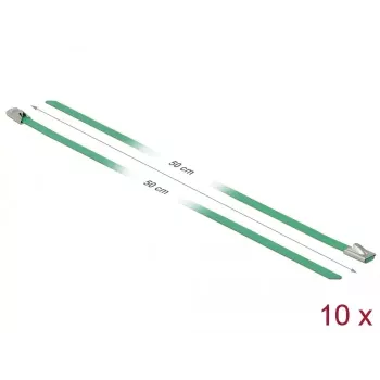 Kabelbinder DeLOCK 18804 Stahl Grün 500mm 10 Stück