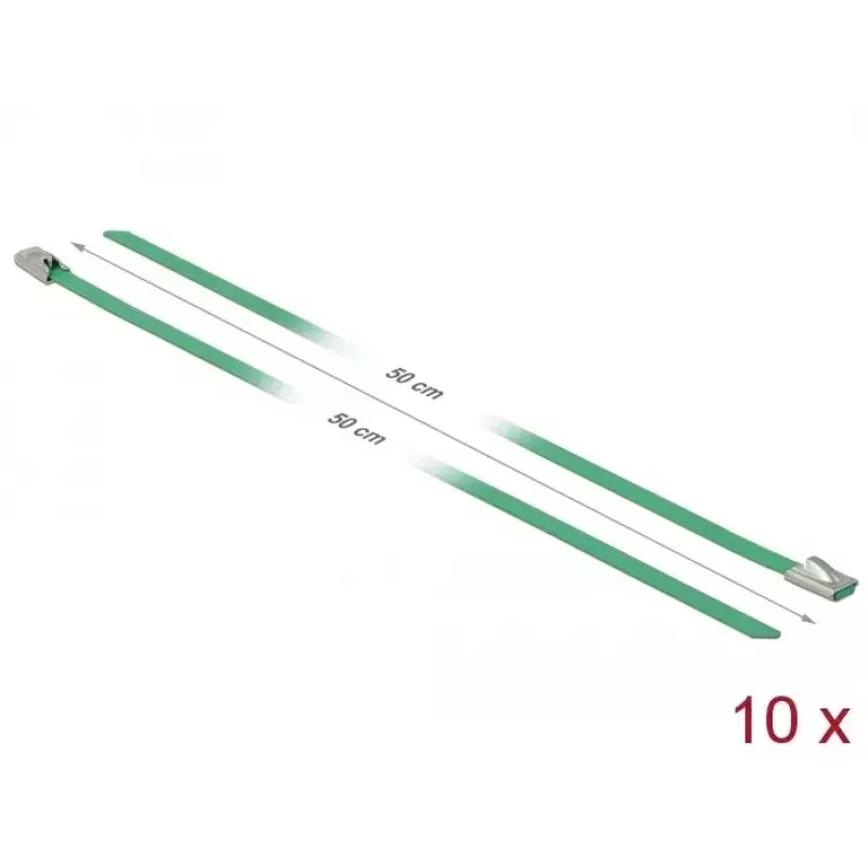 Kabelbinder DeLOCK 18804 Stahl Grün 500mm 10 Stück
