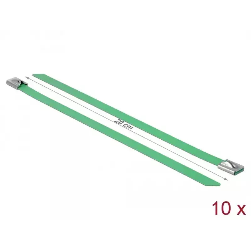 Kabelbinder DeLOCK 18805 Stahl Grün 200mm 10 Stück