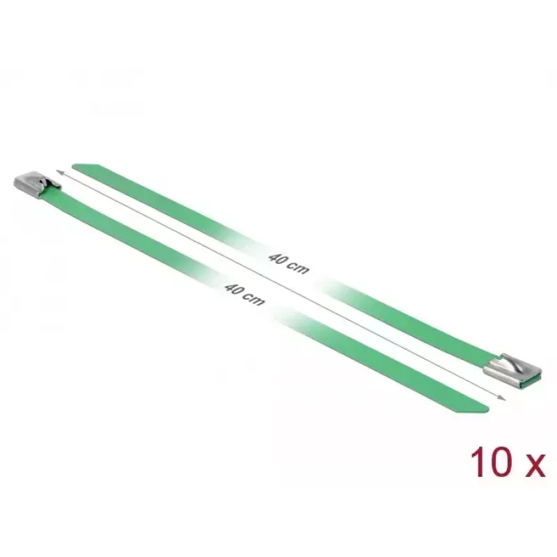 Kabelbinder DeLOCK 18807 Stahl Grün 400mm 10 Stück