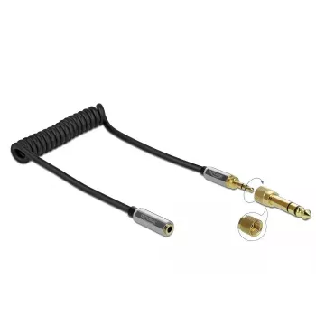 Audio-Verlängerungskabel DELOCK 85831 — 1 m, 3,5 mm Stecker auf Buchse, vergoldete Kontakte, AWG 28, schwarz