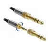 Audiokabel DELOCK 85837 — 2 m, 3,5 mm Stecker auf Stecker, vergoldete Kontakte, AWG 28, schwarz