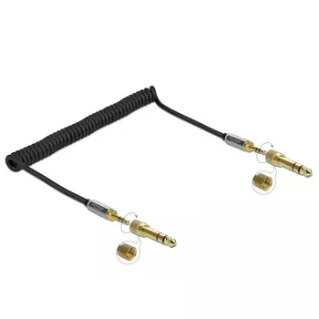 Audiokabel DELOCK 85837 — 2 m, 3,5 mm Stecker auf Stecker, vergoldete Kontakte, AWG 28, schwarz