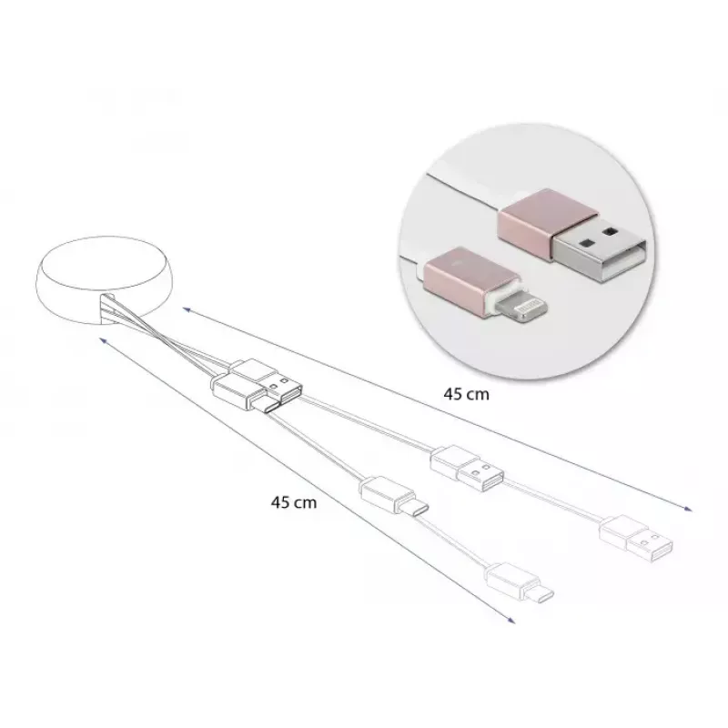 Einziehbares Kabel DeLOCK USB 2.0 Typ-A auf Lightning 85817