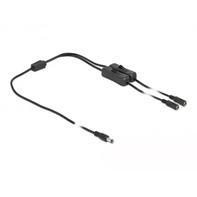DC-Kabel DeLOCK 86794 5,5 x 2,1 mm Stecker auf 2 x Buchse mit Schalter 1 m