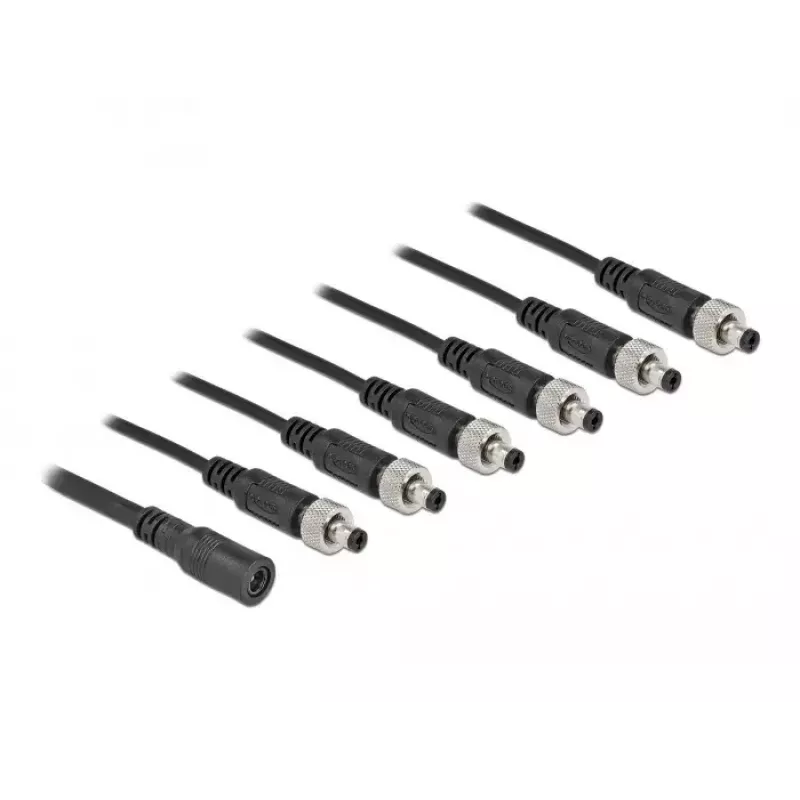 Kabelsplitter DeLOCK 86591 5,5 x 2,1 mm 1 x Buchse auf 6 x Stecker verschraubbar