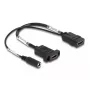 DeLOCK HDMI-Kabel 4K 60 Hz mit DC-Speisung 2,1 x 5,5 mm 0,30 m Panel-Mount